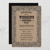 Invitation typographie rustique mariage pays occidental (Devant / Derrière)