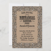 Invitation typographie rustique mariage pays occidental (Devant)