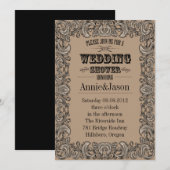 Invitation typographie rustique mariage pays western (Devant / Derrière)