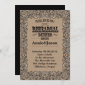 Invitation typographie rustique mariage western campagne (Devant / Derrière)