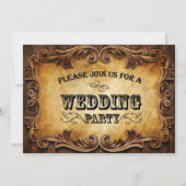 Invitation typographie rustique mariage western campagne (Devant)