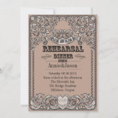 Invitation typographie rustique mariage western country (Devant)