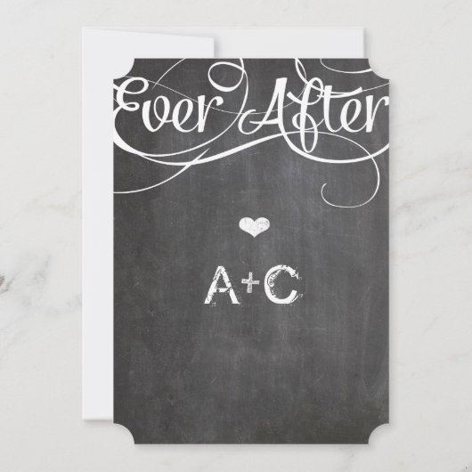 Invitation Typographie Rustique Tableau De Bord Jamais Après  (Dos)