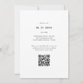 Invitation Typographie sans temps classique QR Code Mariage p (Dos)
