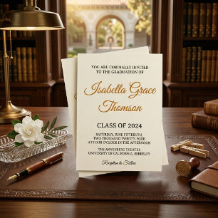 Invitation Typographie Serif Minimaliste Noir Promotion 2026