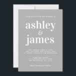 Invitation Typographie simple chic Mariage gris clair<br><div class="desc">Faire-part de mariage simple et chic avec une typographie blanche, élégante et moderne sur un arrière - plan gris clair. Ajoutez simplement les détails de votre mariage. Conçu exclusivement pour vous par Happy Dolphin Studio. Si vous avez besoin d'aide ou de produits correspondants, veuillez nous contacter à happydolphinstudio@outlook.com . Nous...</div>