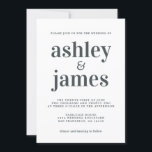 Invitation Typographie simple chic Mariage noir blanc<br><div class="desc">Faire-part de mariage simple et chic avec typographie design, élégante et moderne sur un arrière - plan blanc. Ajoutez simplement les détails de votre mariage. Conçu exclusivement pour vous par Happy Dolphin Studio. Si vous avez besoin d'aide ou de produits correspondants, veuillez nous contacter à happydolphinstudio@outlook.com . Nous sommes heureux...</div>