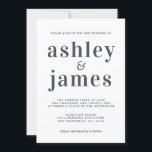 Invitation Typographie simple chic Mariage noir blanc<br><div class="desc">Faire-part de mariage simple et chic avec typographie design, élégante et moderne sur un arrière - plan blanc. Ajoutez simplement les détails de votre mariage. Conçu exclusivement pour vous par Happy Dolphin Studio. Si vous avez besoin d'aide ou de produits correspondants, veuillez nous contacter à happydolphinstudio@outlook.com . Nous sommes heureux...</div>