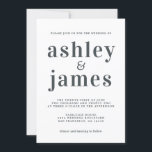 Invitation Typographie simple chic Mariage noir blanc<br><div class="desc">Faire-part de mariage simple et chic avec typographie design, élégante et moderne sur un arrière - plan blanc. Ajoutez simplement les détails de votre mariage. Conçu exclusivement pour vous par Happy Dolphin Studio. Si vous avez besoin d'aide ou de produits correspondants, veuillez nous contacter à happydolphinstudio@outlook.com . Nous sommes heureux...</div>