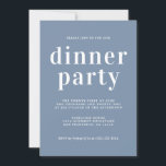 Invitation Typographie Simple Chic Vintage Dîner Bleu<br><div class="desc">Une invitation à dîner simple et chic présente une typographie blanche, élégante et moderne sur un arrière - plan bleu vintage. Ajoutez simplement les détails de votre dîner. Conçu exclusivement pour vous par Happy Dolphin Studio. Si vous avez besoin d'aide ou de produits correspondants, veuillez nous contacter par l'intermédiaire de...</div>