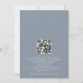 Invitation Typographie simple Dusty Blue QR code Mariage (Dos)