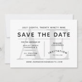 Invitation Typographie simple en gris doux Enregistrer la dat (Devant)