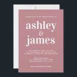 Invitation Typographie simple et chic Dusty Rose Mariage<br><div class="desc">Faire-part de mariage simple et chic, avec typographie blanche, élégante et moderne sur un arrière - plan rose poussiéreux. Ajoutez simplement les détails de votre mariage. Conçu exclusivement pour vous par Happy Dolphin Studio. Si vous avez besoin d'aide ou de produits correspondants, veuillez nous contacter à happydolphinstudio@outlook.com . Nous sommes...</div>
