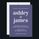 Invitation Typographie simple et chic Mariage bleu marine<br><div class="desc">Faire-part de mariage simple et chic avec une typographie blanche, élégante et moderne sur un arrière - plan bleu marine. Ajoutez simplement les détails de votre mariage. Conçu exclusivement pour vous par Happy Dolphin Studio. Si vous avez besoin d'aide ou de produits correspondants, veuillez nous contacter à happydolphinstudio@outlook.com . Nous...</div>