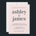 Invitation Typographie simple et chic Pastel Mariage rose<br><div class="desc">Faire-part de mariage simple et chic, typographie design, élégante et moderne sur un arrière - plan rose pastel. Ajoutez simplement les détails de votre mariage. Conçu exclusivement pour vous par Happy Dolphin Studio. Si vous avez besoin d'aide ou de produits correspondants, veuillez nous contacter à happydolphinstudio@outlook.com . Nous sommes heureux...</div>