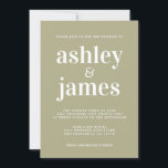 Invitation Typographie simple et chic Sage Mariage vert<br><div class="desc">Faire-part de mariage simple et chic avec typographie blanche, élégante et moderne sur un arrière - plan vert sage. Ajoutez simplement les détails de votre mariage. Conçu exclusivement pour vous par Happy Dolphin Studio. Si vous avez besoin d'aide ou de produits correspondants, veuillez nous contacter à happydolphinstudio@outlook.com . Nous sommes...</div>