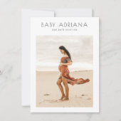 Invitation Typographie simple et élégante Baby shower photo m (Devant)