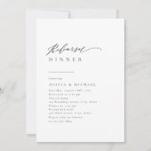 Invitation Typographie simple et élégante Dîner de répétition (Devant)