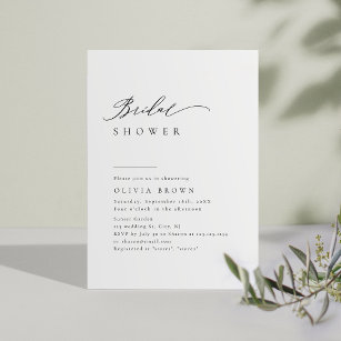 Invitation Typographie simple et élégante Fête des mariées mo