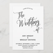 Invitation Typographie simple et élégante Le Mariage de (Devant / Derrière)