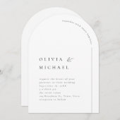 Invitation Typographie simple et élégante Mariage d'arc moder (Devant / Derrière)