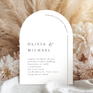 Invitation Typographie simple et élégante Mariage d'arc moder