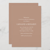 Invitation Typographie simple et élégante Mariage de cacao (Devant / Derrière)