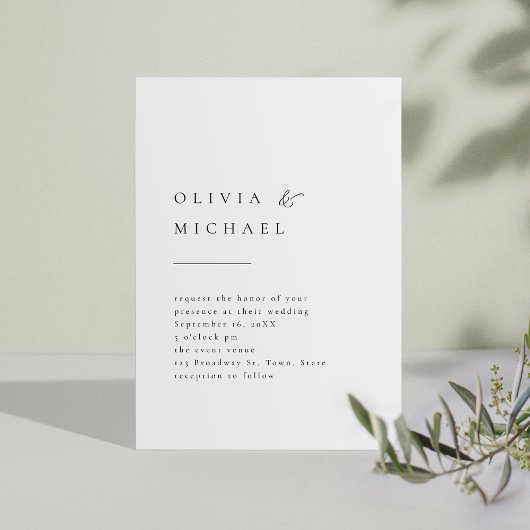 Invitation Typographie simple et élégante Mariage moderne