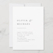 Invitation Typographie simple et élégante Mariage moderne (Devant)