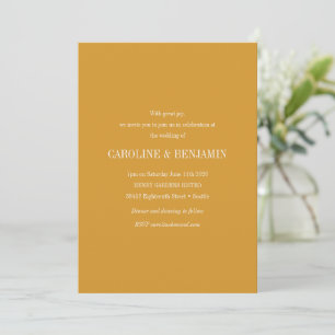 Invitation Typographie simple et élégante Mariage ocre