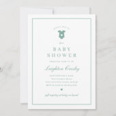 Invitation Typographie simple et élégante Sage Baby shower ve (Devant)