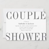 Invitation Typographie simple Gris Couple Douche nuptiale (Devant)