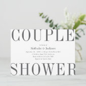 Invitation Typographie simple Gris Couple Douche nuptiale (Debout devant)