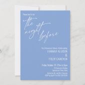 Invitation Typographie simple La nuit avant Bleu pervenche (Devant)
