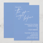 Invitation Typographie simple La nuit avant Bleu pervenche (Devant / Derrière)