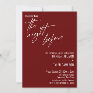 Invitation Typographie Simple La Nuit Avant Bourgogne