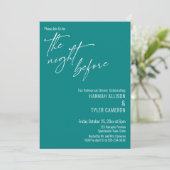 Invitation Typographie Simple La Nuit Avant Turquoise (Debout devant)