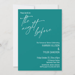 Invitation Typographie Simple La Nuit Avant Turquoise