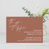 Invitation Typographie simple La veille Terracotta (Debout devant)