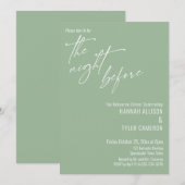 Invitation Typographie simple La veille Vert sauge (Devant / Derrière)