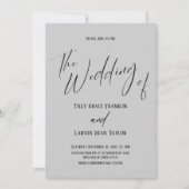 Invitation Typographie Simple Le Mariage De Grey Clair (Devant)