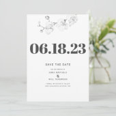 Invitation Typographie simple Mariage moderne orchidée Date d (Debout devant)