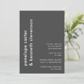 Invitation Typographie simple moderne | Mariage noir et blanc (Debout devant)