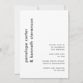 Invitation Typographie simple moderne Noir Blanc Chic Mariage (Devant)