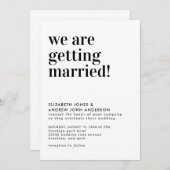 Invitation Typographie simple Nous nous marions Mariage (Devant / Derrière)
