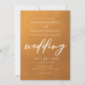 Invitation Typographie simple or rustique Mariage de automne (Devant)