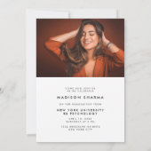 Invitation Typographie simple Photo Calligraphie Graduation (Dos)