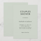 Invitation Typographie simple Sage Green Couple Douche nuptia (Devant / Derrière)