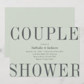 Invitation Typographie simple Sage Green Couple Douche nuptia (Devant / Derrière)
