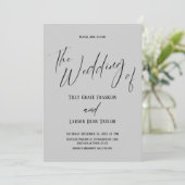 Invitation Typographie Simple Simple Le Mariage De Gris Clair (Debout devant)